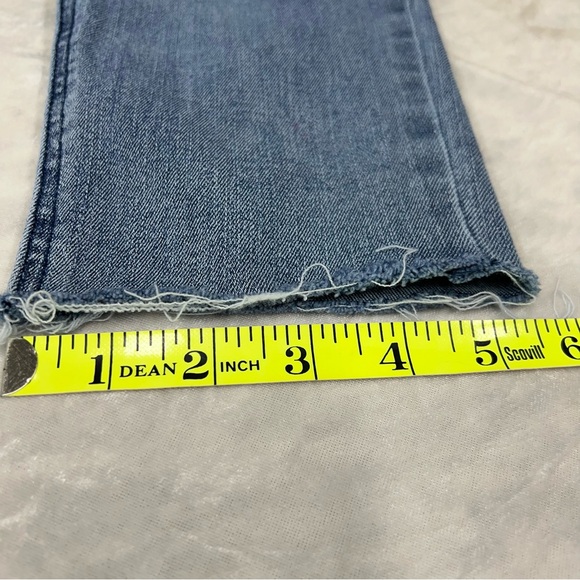DEMOCRACY "AB" Technology size 10 Womens Raw Hem Blue Denim distressed Jeans - Picture 15 of 16